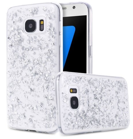 Galaxy S8 Plus TPU Bling Glitterhoesje Blad - Look
