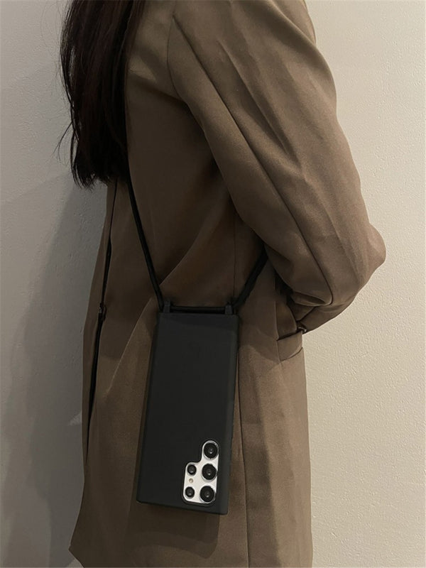 Galaxy Note 10 Plus Crossbody TPU Hoesje met Koord Zwart