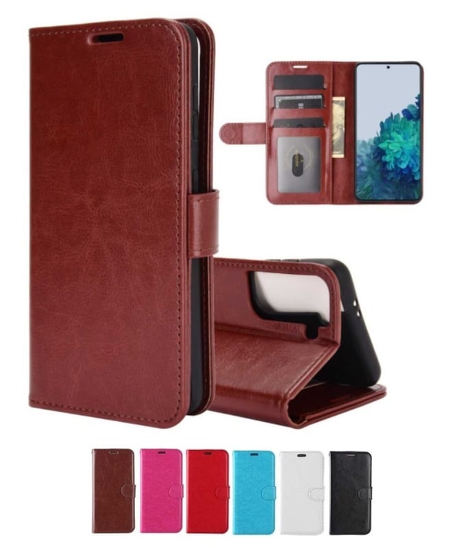 Galaxy S22 Ultra Leren Portemonnee Hoesje Met Pasfotovakje