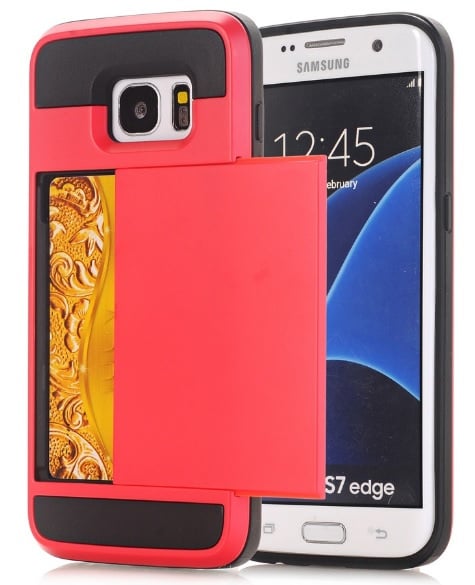 Galaxy S7 Edge Slide Armor Hoesje Met Pashouder