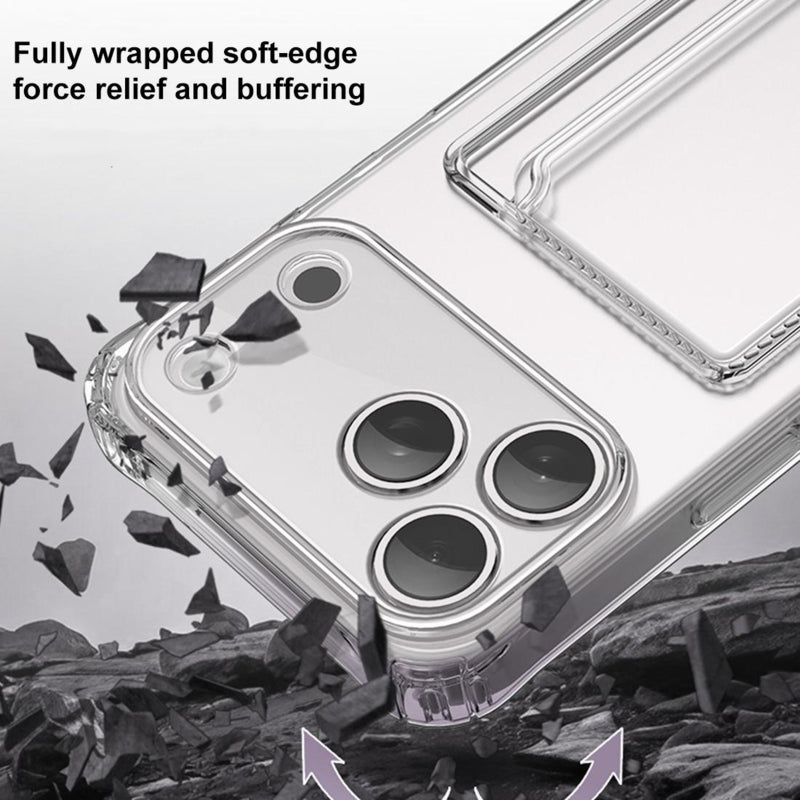 iPhone Air Transparant TPU Hoesje Met Card Slot - Pasjesvakje