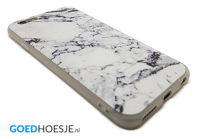 iPhone 6 / 6S Soft TPU Hoesje Marmer Design Zwart & Wit