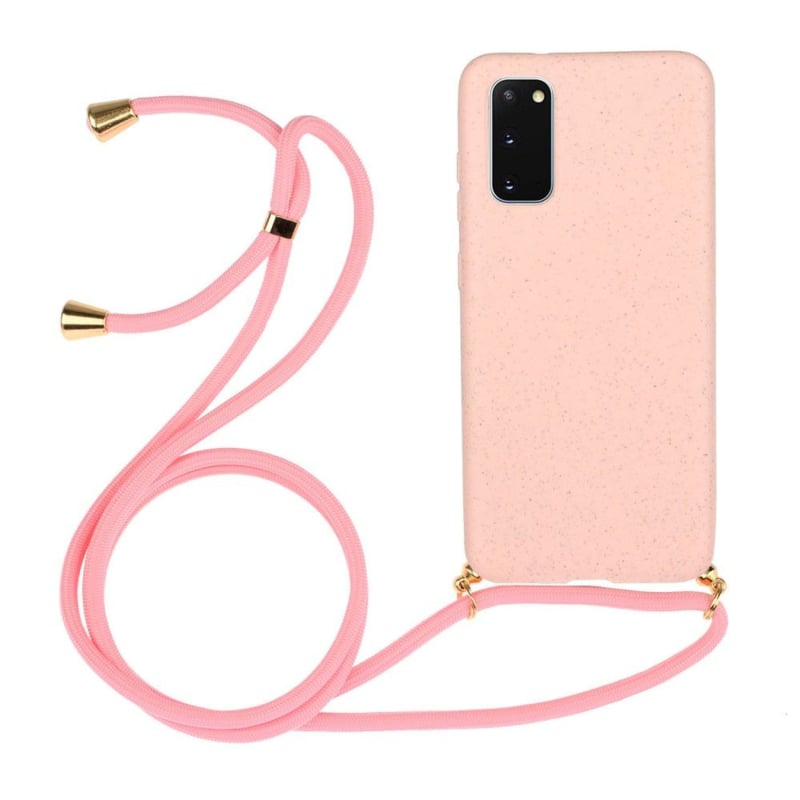 Galaxy S21 FE Crossbody TPU Hoesje met Koord Roze