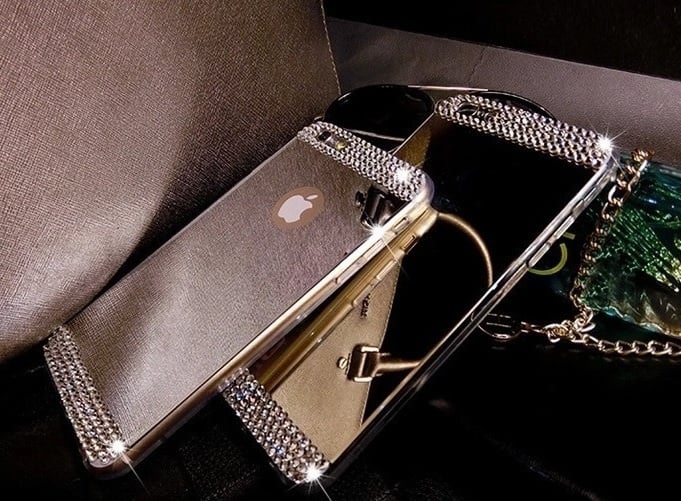 iPhone 6 / 6S Bling Spiegel Hoesje Met Strass-Steentjes