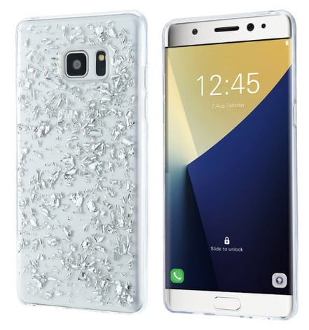 Galaxy S6 Edge Plus TPU Bling Glitterhoesje Blad - Look