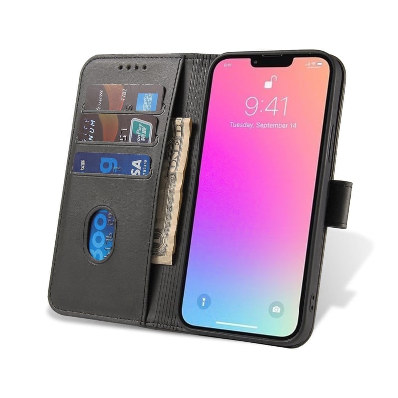 Galaxy S24 Plus PU-Leren Bookcase Portemonnee Hoesje Zwart