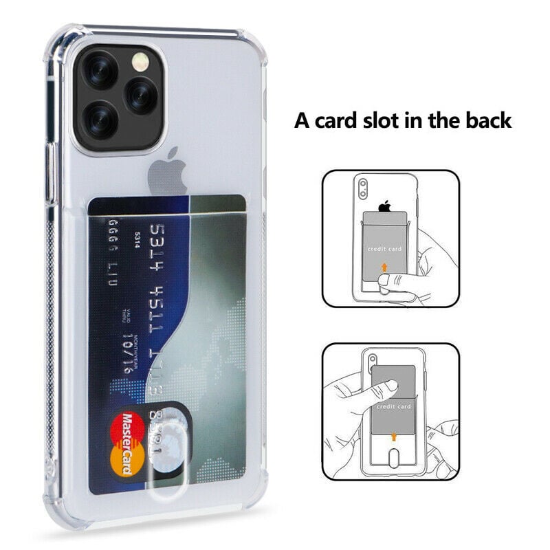 iPhone 11 Pro Transparant TPU Hoesje Met Card Slot - Pasjesvakje