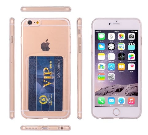 iPhone 6 Plus / 6S+ TPU Hoesje Met Card Slot - Pasjesvakje
