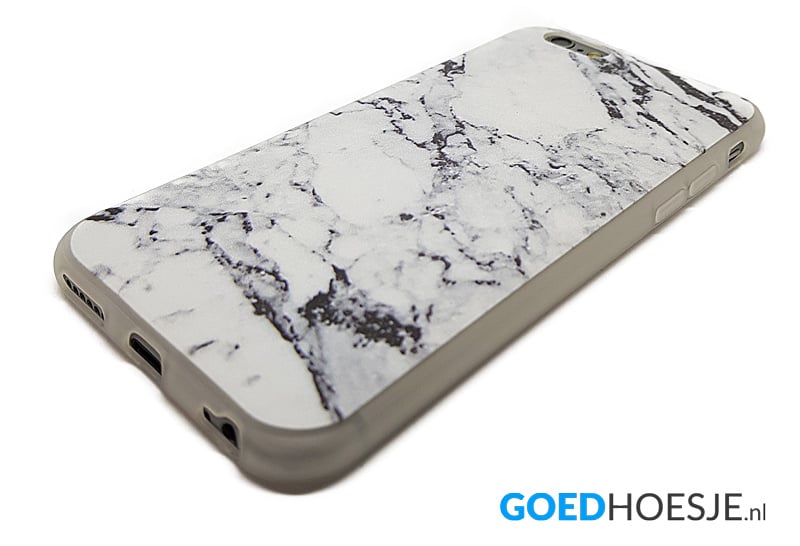 iPhone 6 / 6S Soft TPU Hoesje Marmer Design Zwart & Wit