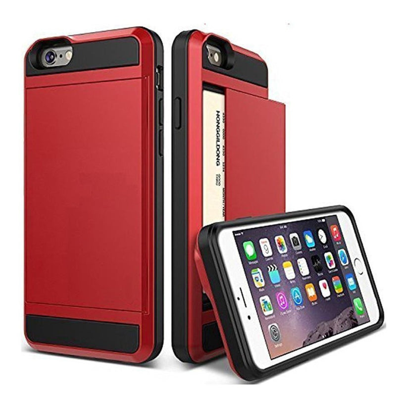 iPhone 6 / 6S Slide Armor Hoesje Met Pashouder
