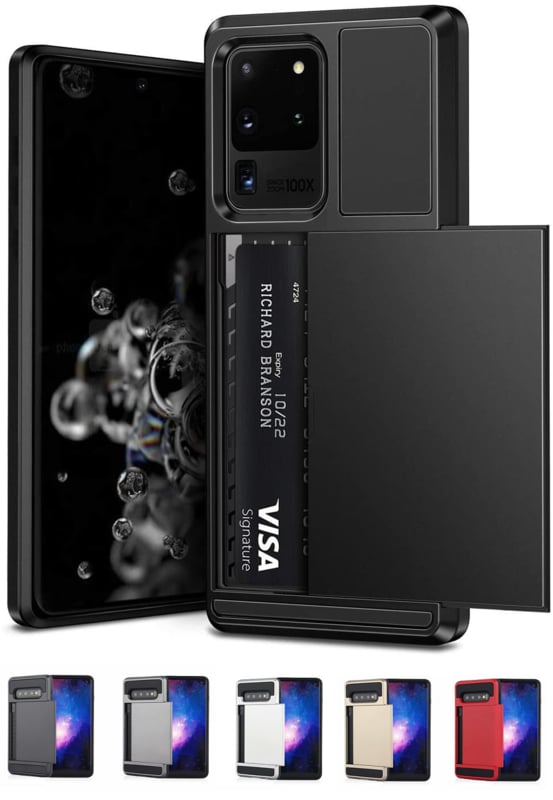 Galaxy S22 Ultra Slide Armor Hoesje Met Pashouder