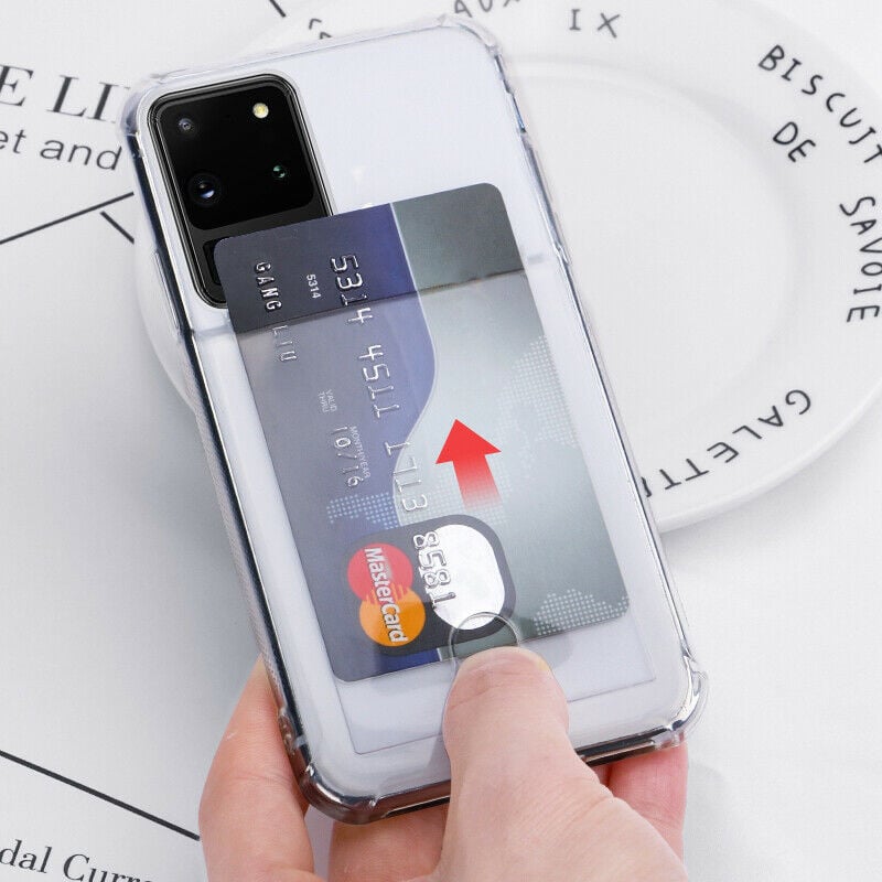 Galaxy Note 20 Ultra Transparant TPU Hoesje Met Pasjesvakje