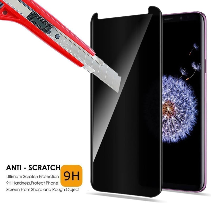 Galaxy S9 Plus Privacy Case Friendly Tempered Glass Screen Protector
