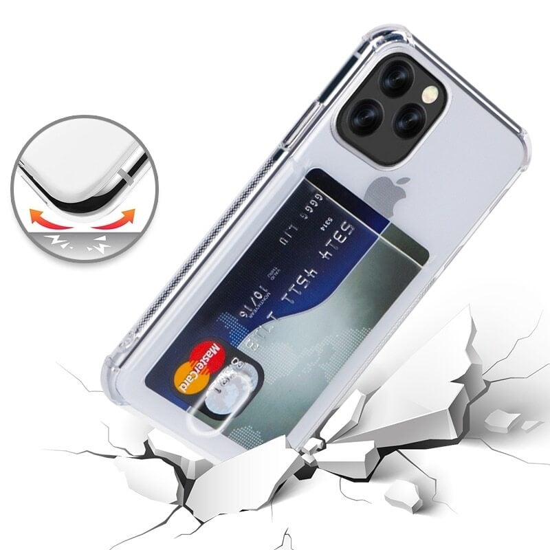 iPhone 12 Pro Max Transparant TPU Hoesje Met Card Slot - Pasjesvakje