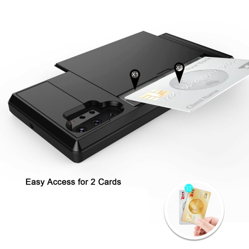 Galaxy Note 10 Slide Armor Hoesje Met Pashouder