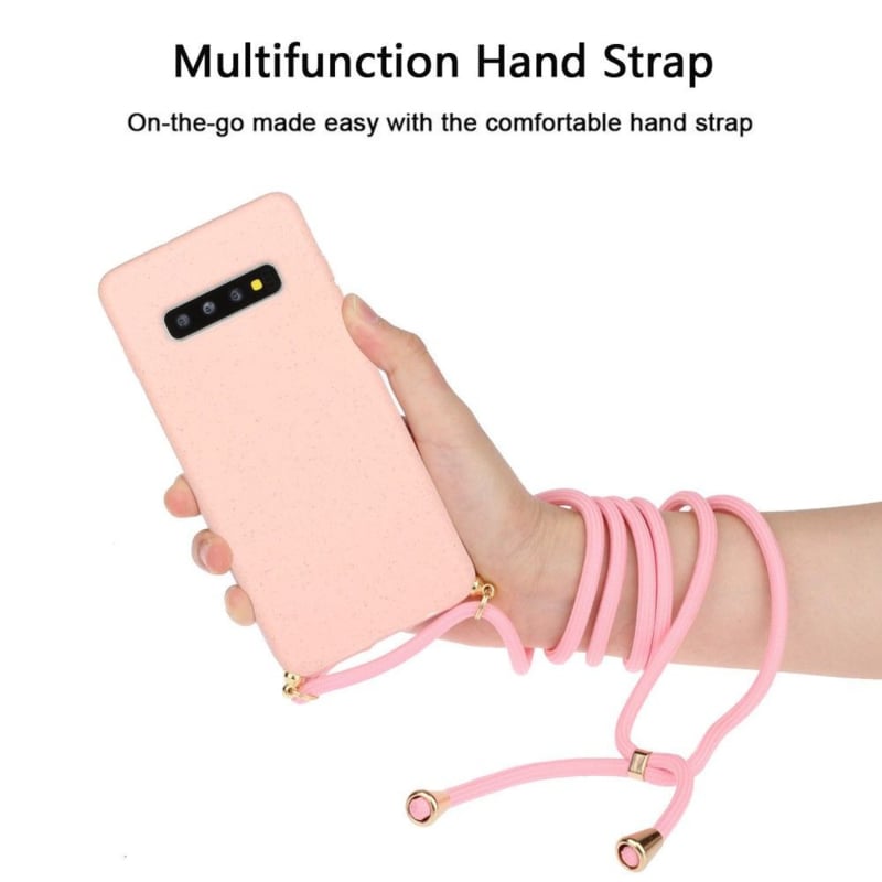 Galaxy S10 Crossbody TPU Hoesje met Koord Roze