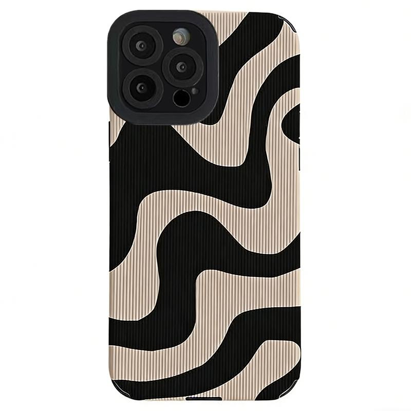 iPhone 16 Pro Max TPU Hoesje Zebra Patroon Beige/Zwart