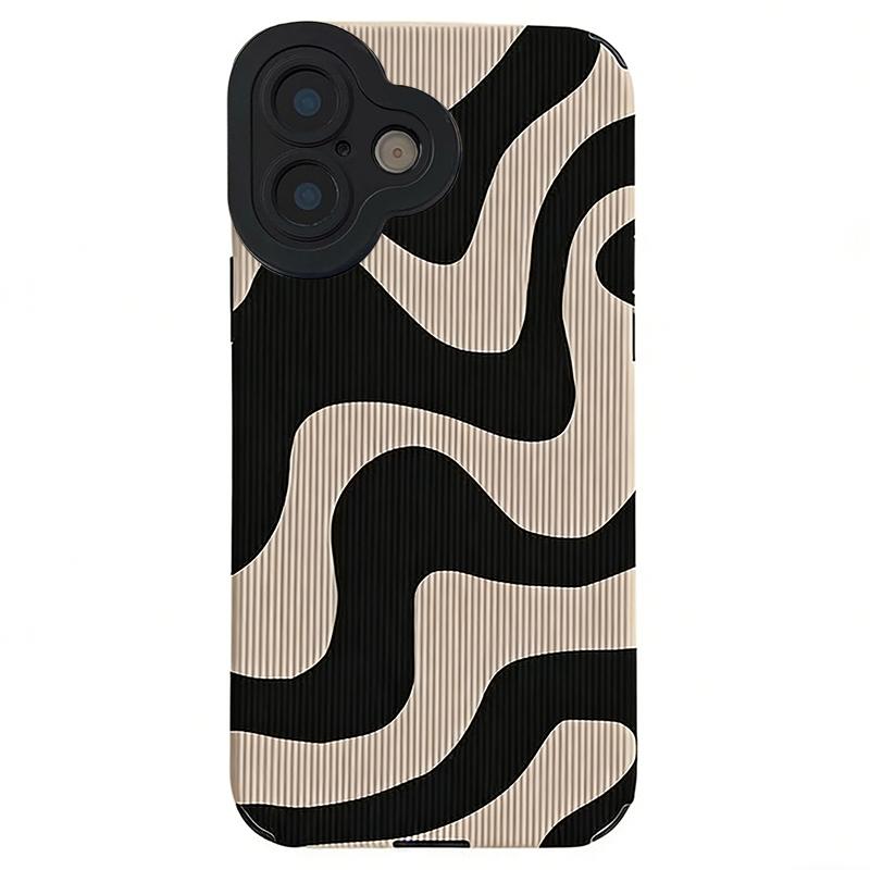 iPhone 16 Plus TPU Hoesje Zebra Patroon Beige/Zwart