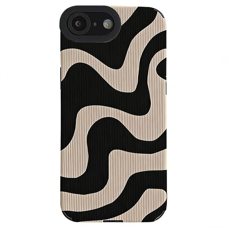 iPhone 16e / 17e TPU Hoesje Zebra Patroon Beige/Zwart