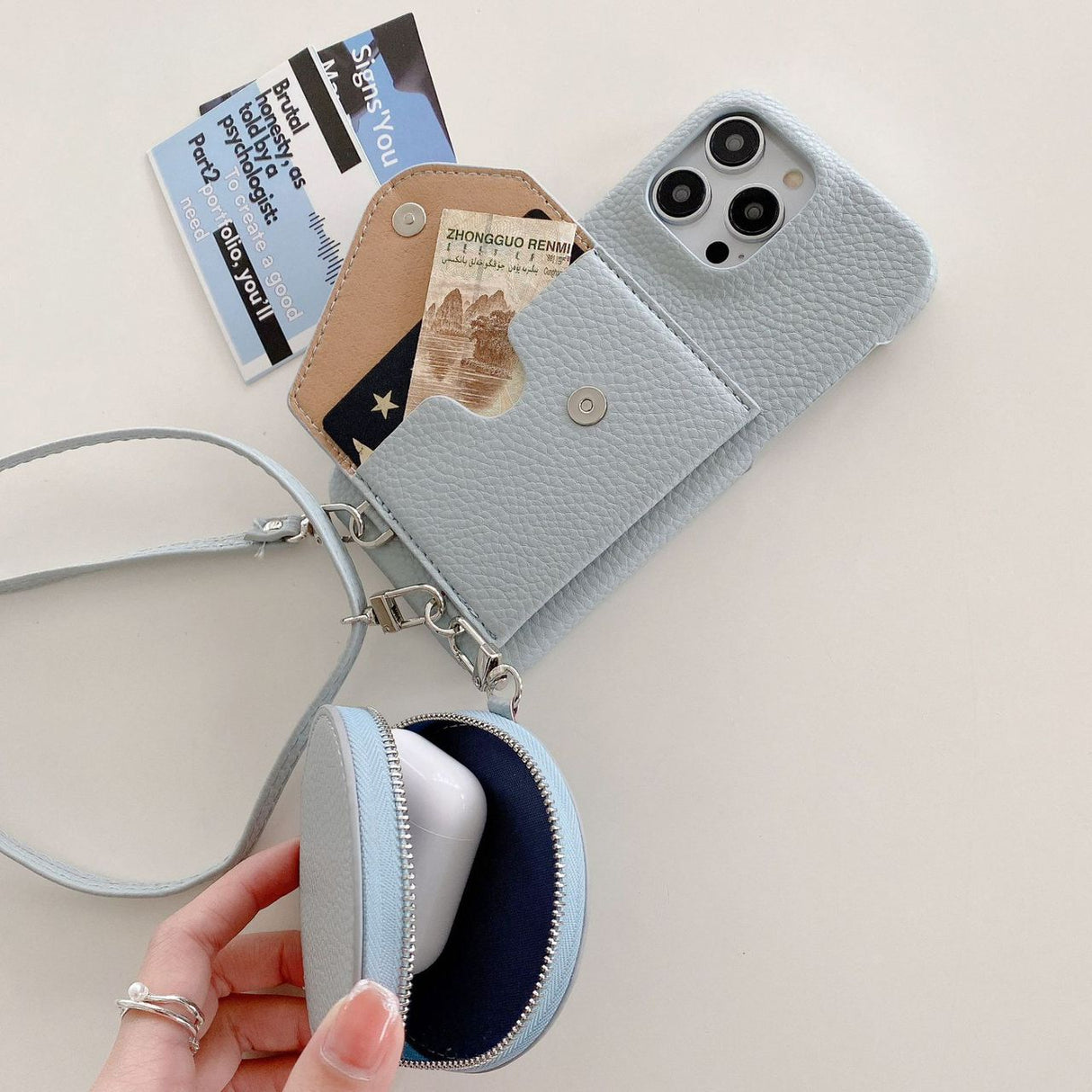 iPhone 17 Pro Crossbody Hoesje met Pasjeshouder en Mini Etui