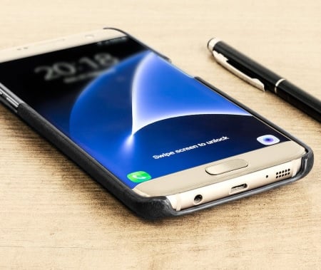 Galaxy S7 Edge Leren Back Cover Hoesje Met Pasjesvakje