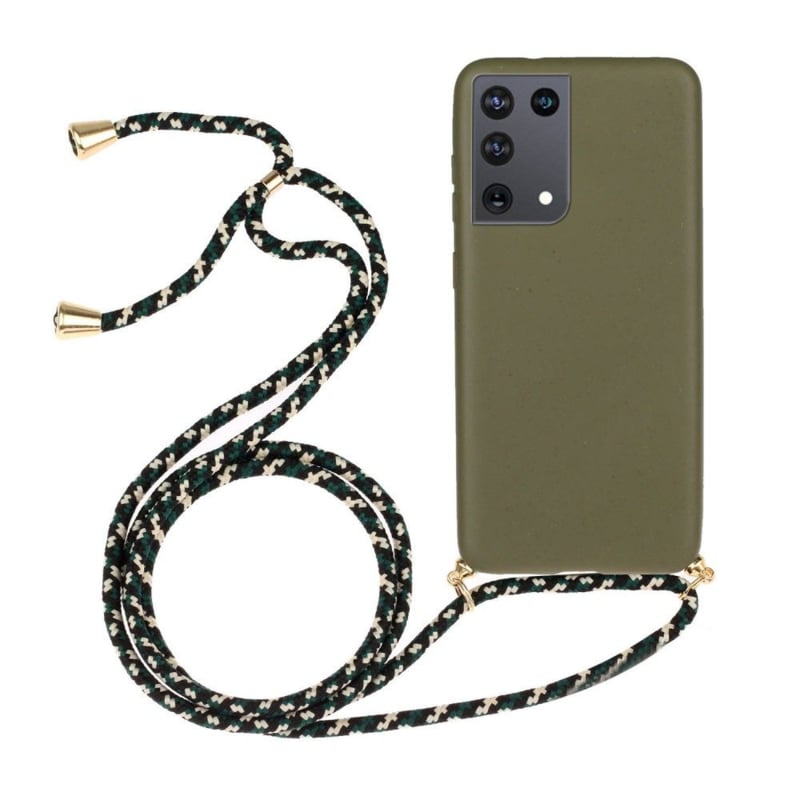 Galaxy S24 Ultra Crossbody TPU Hoesje met Koord Groen
