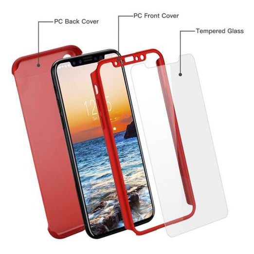iPhone Xr 360° Full Cover Case Hoesje incl. Tempered Glass