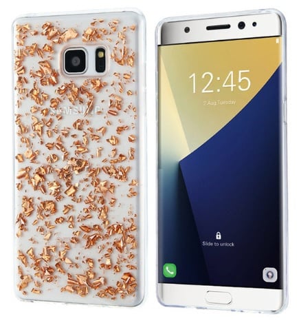 Galaxy S6 Edge Plus TPU Bling Glitterhoesje Blad - Look