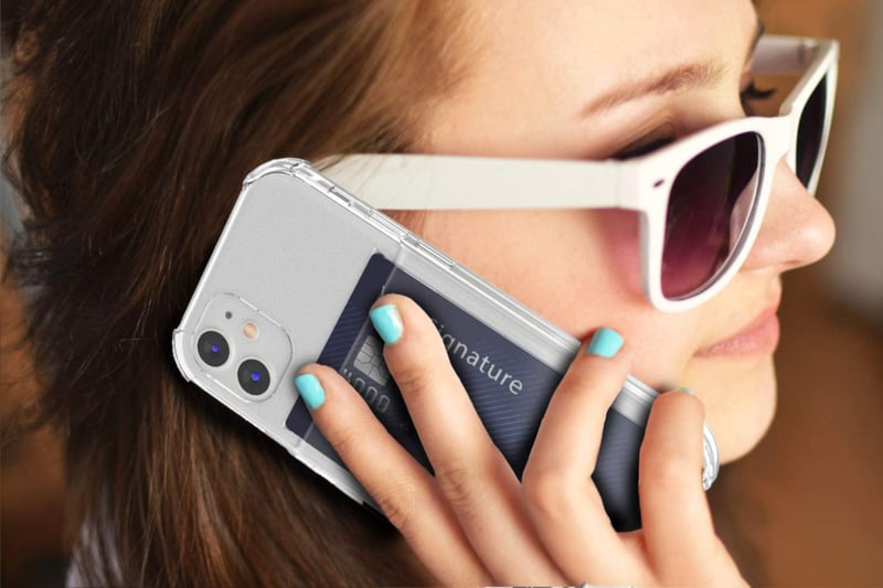 iPhone 13 Transparant TPU Hoesje Met Card Slot - Pasjesvakje