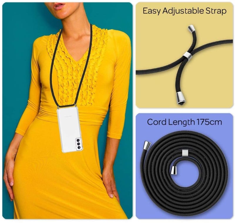 Galaxy S21 FE Crossbody Transparant TPU Hoesje met Koord