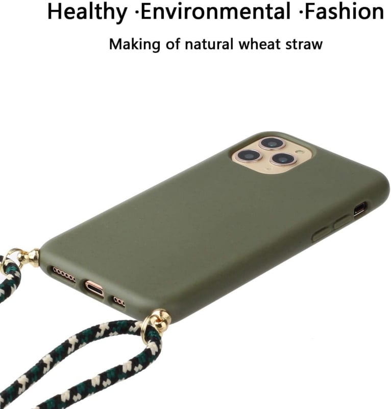 iPhone 15 Pro Max Crossbody TPU Hoesje met Koord Groen