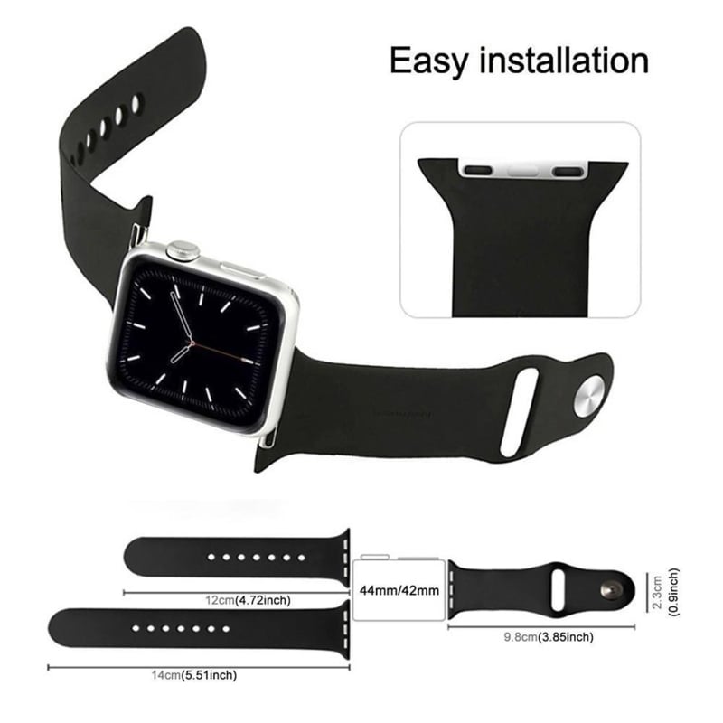 Apple Watch Siliconen Bandje Zwart 42/41/40/38mm