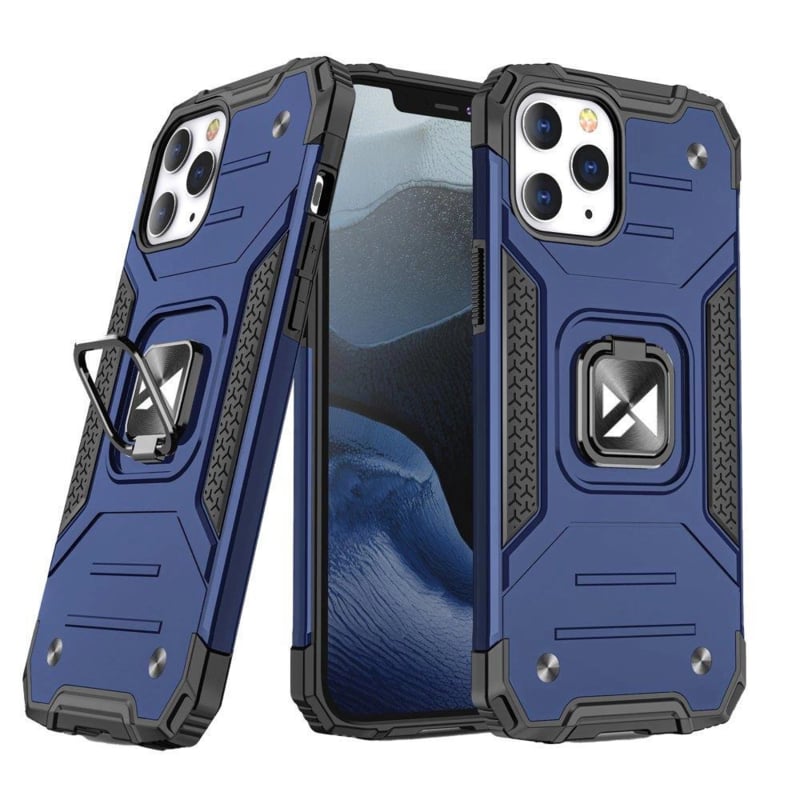 iPhone 13 Mini Ring Armor Case met Magneet Donkerblauw