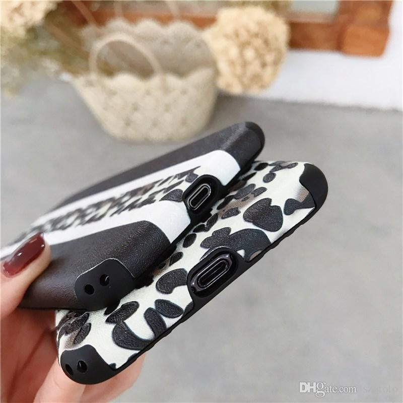 iPhone Xs Max Soft TPU Hoesje Half Luipaard Print Structuur