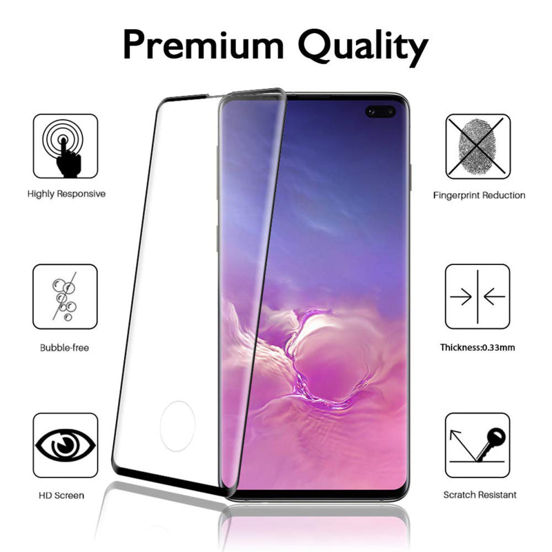 2 STUKS Galaxy S10 Case Friendly 3D Tempered Glass Screen Protector