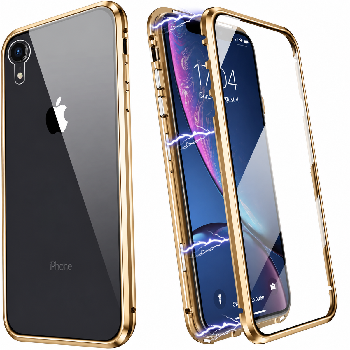 iPhone Xr 360° Magnetisch Hoesje Dubbelzijdig Glas