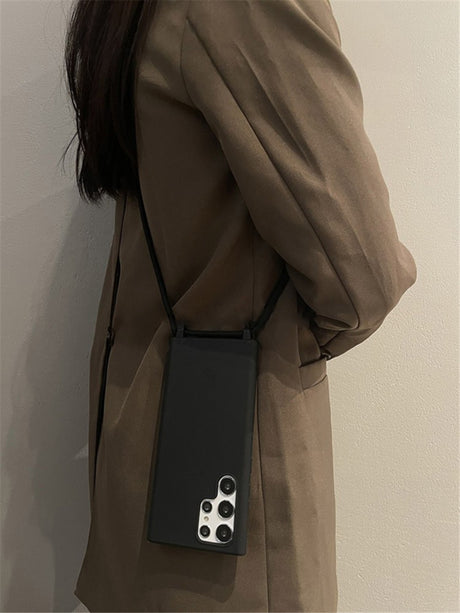 Galaxy Note 10 Plus Crossbody TPU Hoesje met Koord Zwart