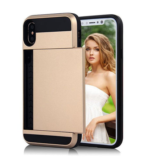 iPhone Xs Max Slide Armor Hoesje Met Pashouder