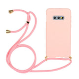 Galaxy S10E Crossbody TPU Hoesje met Koord Roze