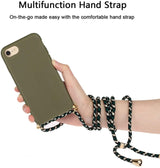 iPhone 7 / 8 / SE 2020-2022 Crossbody TPU Hoesje met Koord Groen