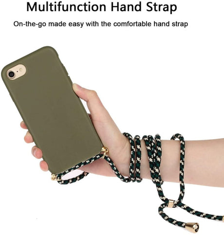 iPhone 7 / 8 / SE 2020-2022 Crossbody TPU Hoesje met Koord Groen