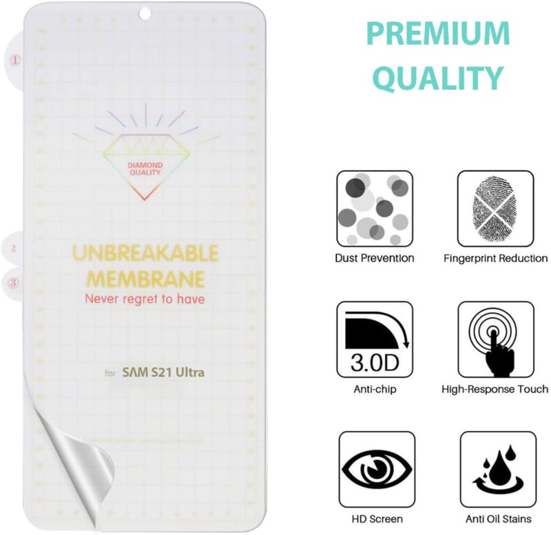 Galaxy S22 Ultra Premium 3D Curved Full Cover Folie Screen Protector