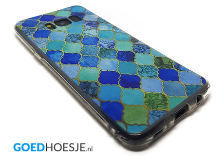 Galaxy S8 Plus Soft TPU Hoesje Marmer Design Mozaïek Ruiten