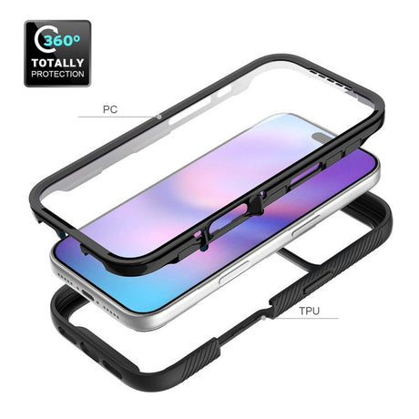 iPhone 17 Pro Max 360° Full Protect Hoesje met Screenprotector Zwart