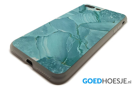 iPhone 7 Plus / 8 Plus Soft TPU Hoesje Marmer Azuurblauw