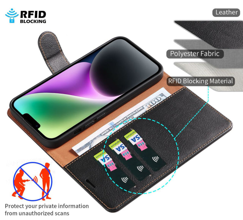 iPhone 16e Luxe Leren Bookcase - Portemonnee Hoesje