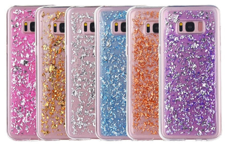 Galaxy S8 Plus TPU Bling Glitterhoesje Blad - Look
