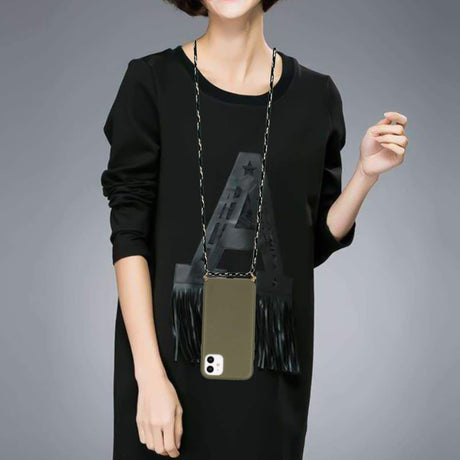 iPhone 15 Crossbody TPU Hoesje met Koord Groen