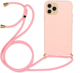 iPhone 15 Pro Crossbody TPU Hoesje met Koord Roze