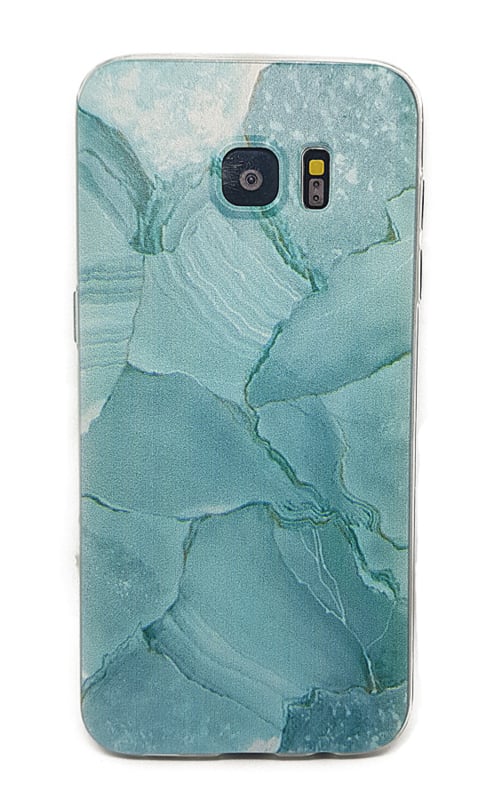 Galaxy S7 Edge Soft TPU Hoesje Marmer Design Azuurblauw